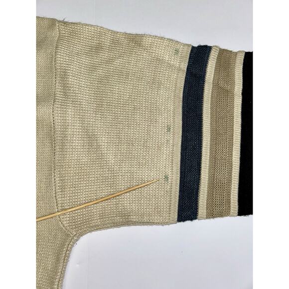 COOGI Australia Down Under Blue Vintage Panel Stripe Navy Gray Sweater XXL - Picture 8 of 9